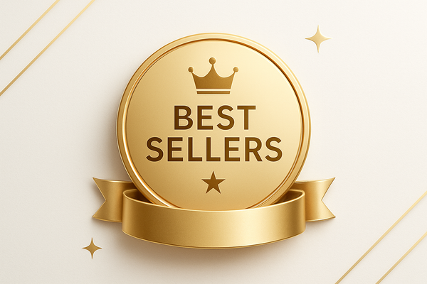 Best Sellers gold badge with premium metallic design for top-performing products collection