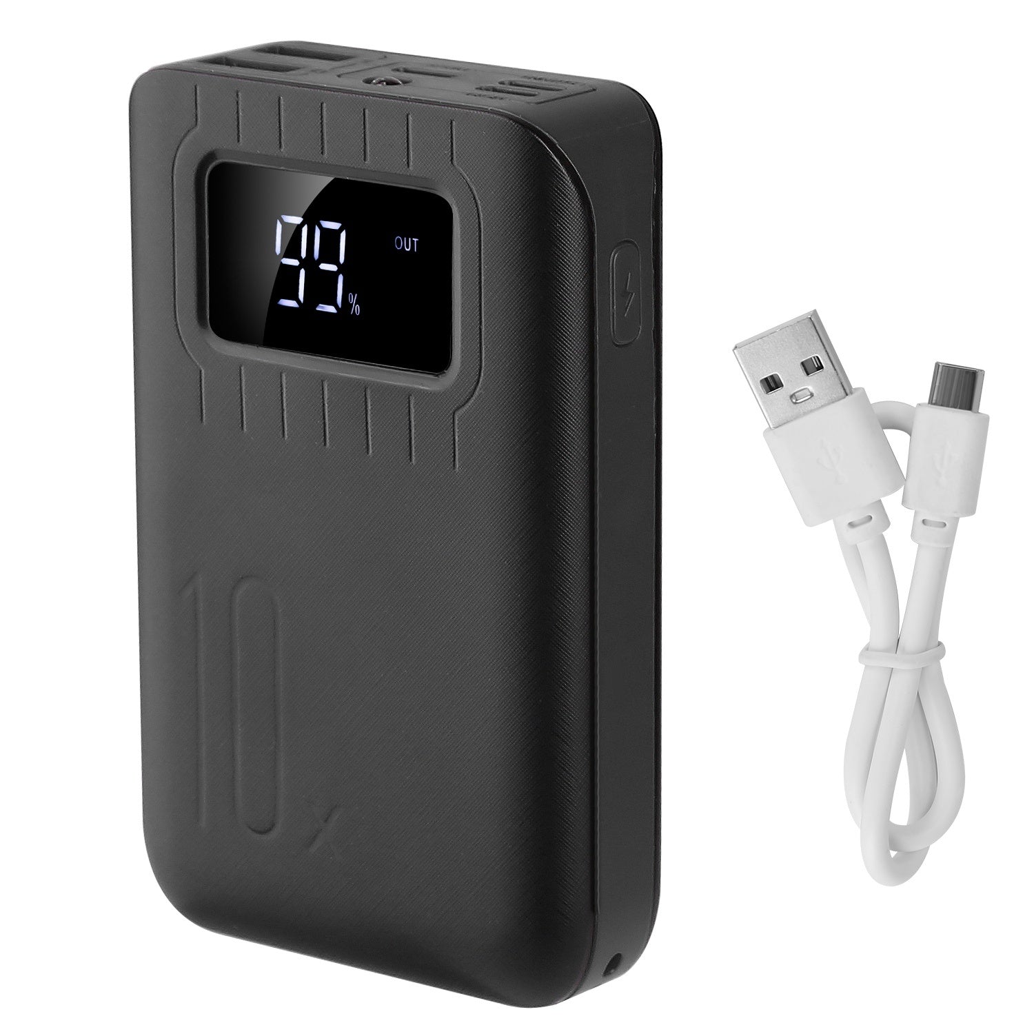 10,000mAh Power Bank with LCD Display & Dual Ports | Compact Portable Charger for iPhone | Fast USA Shipping