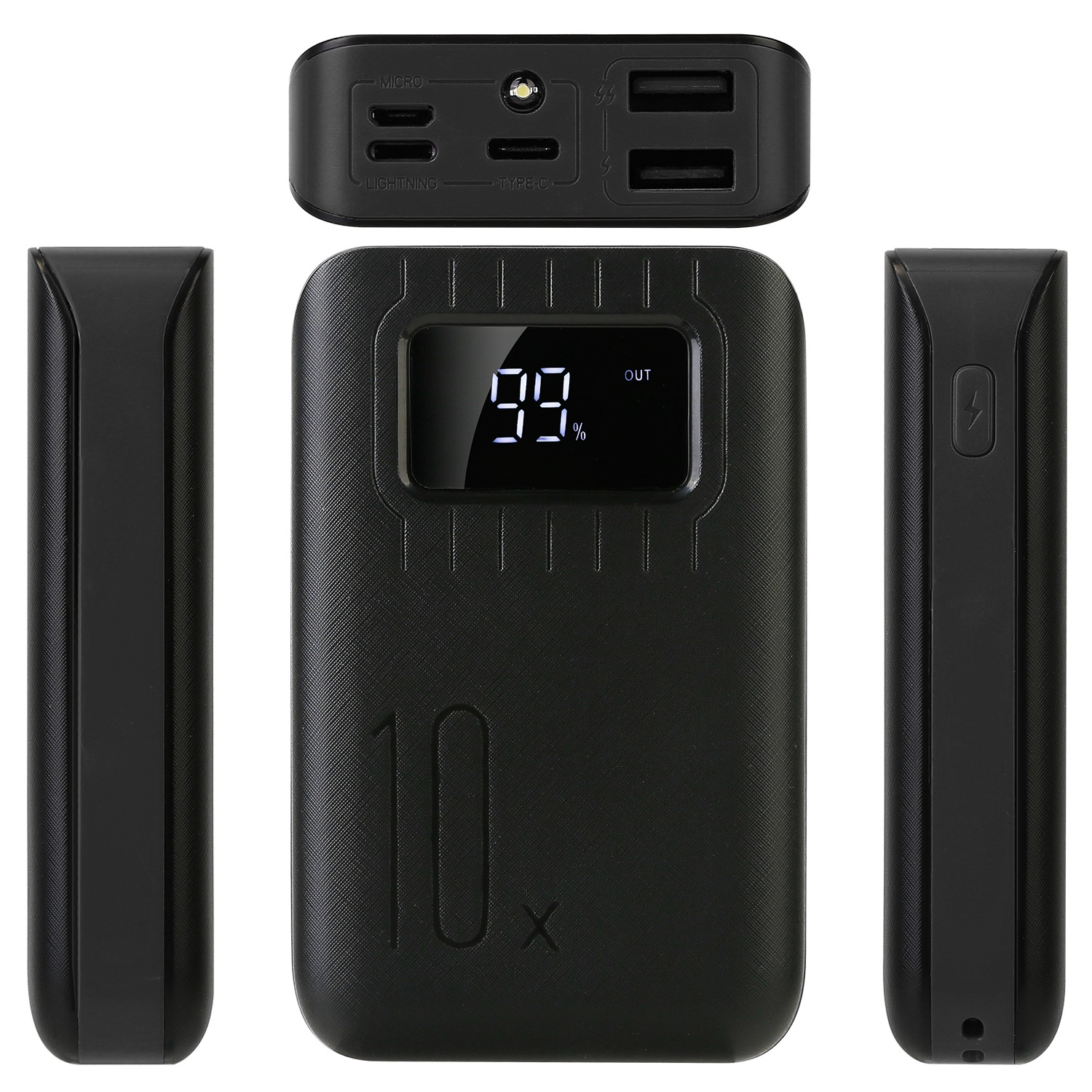 10,000mAh Power Bank with LCD Display & Dual Ports | Compact Portable Charger for iPhone | Fast USA Shipping