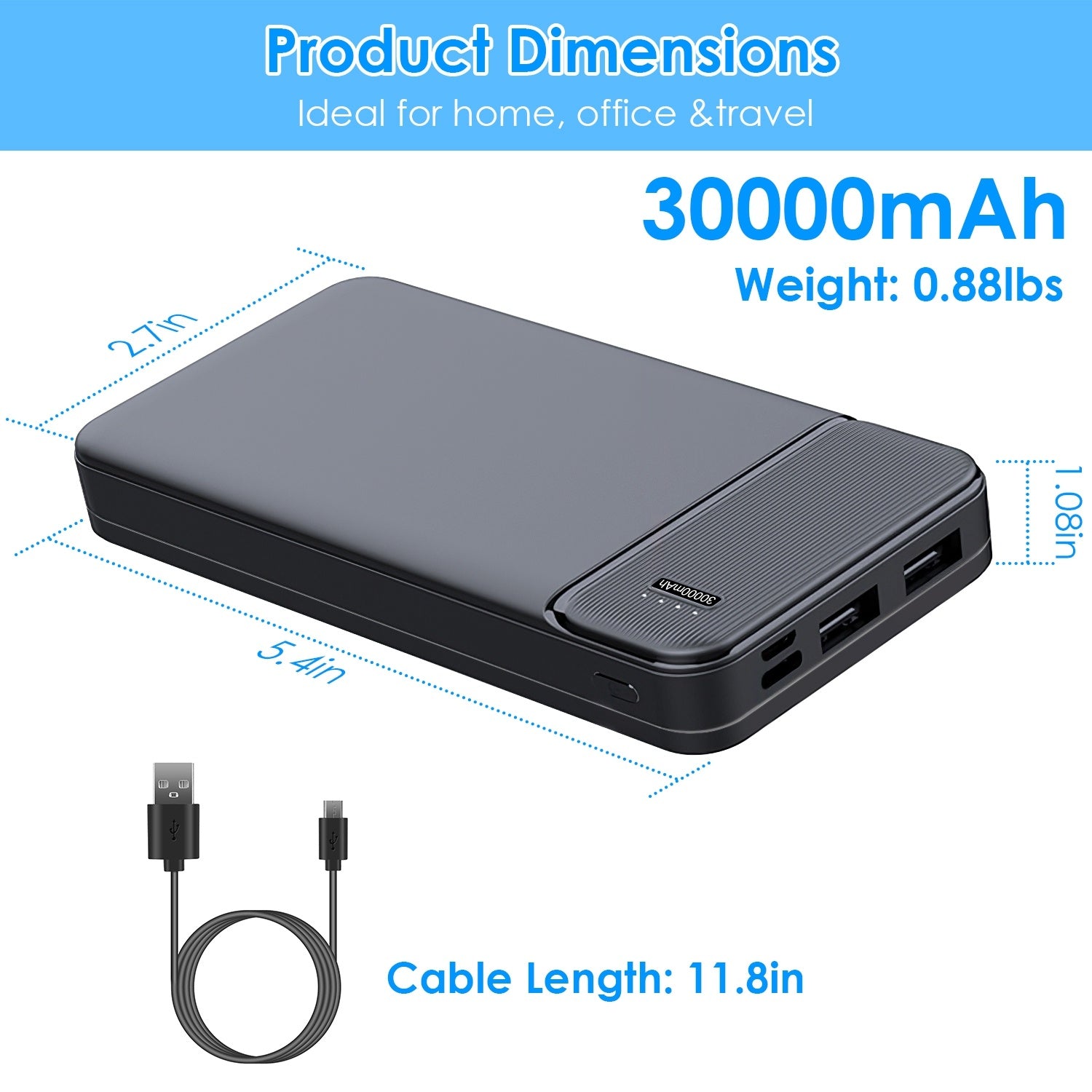 Voltique Hub Power Bank - 10000mAh, 20000mAh, or 30000mAh | PD Fast Charging, Multiple Ports | Choose Your Power | USA Shipping