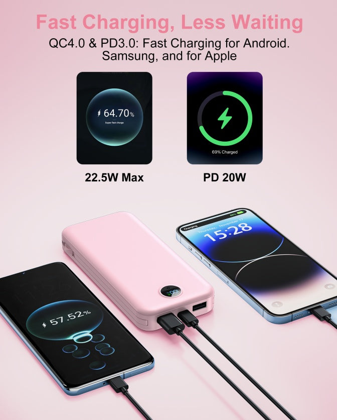 Voltique Hub 3-in-1 Power Station Pro: Built-in AC Plug, Dual Charging Cables & Digital Display | 9000mAh Fast Charging | 5-Day USA Delivery