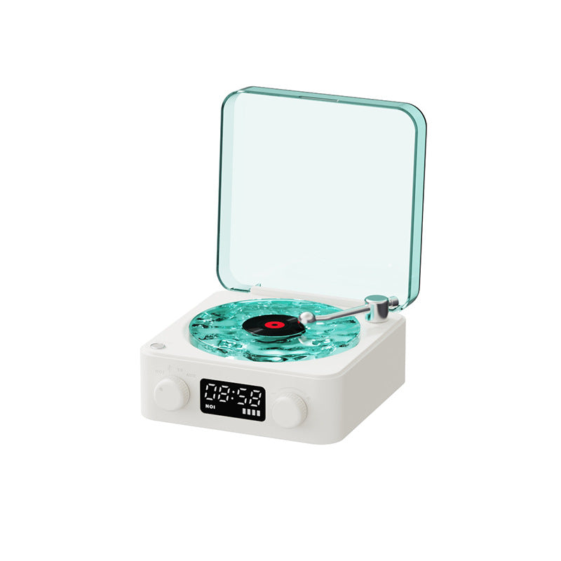 Voltique Hub Retro Bluetooth Speaker - White Noise, RGB Lights, 6H Playtime (White Finish)