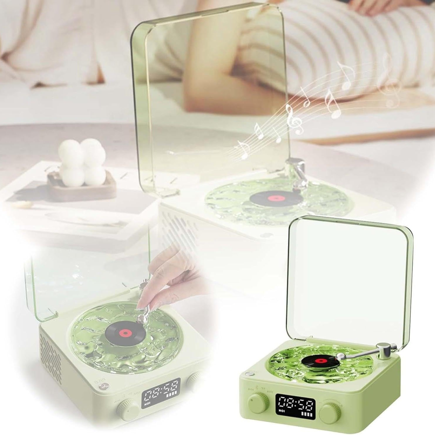 Voltique Hub Retro Bluetooth Speaker with RGB Lights, White Noise, 5W Sound, 6H Playtime - Vintage Portable Speaker for Home, Travel, Gifts