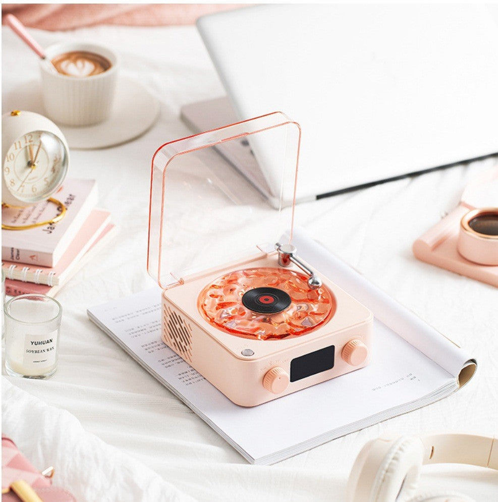 Voltique Hub Retro Bluetooth Speaker with RGB Lights, White Noise, 5W Sound, 6H Playtime - Vintage Portable Speaker for Home, Travel, Gifts