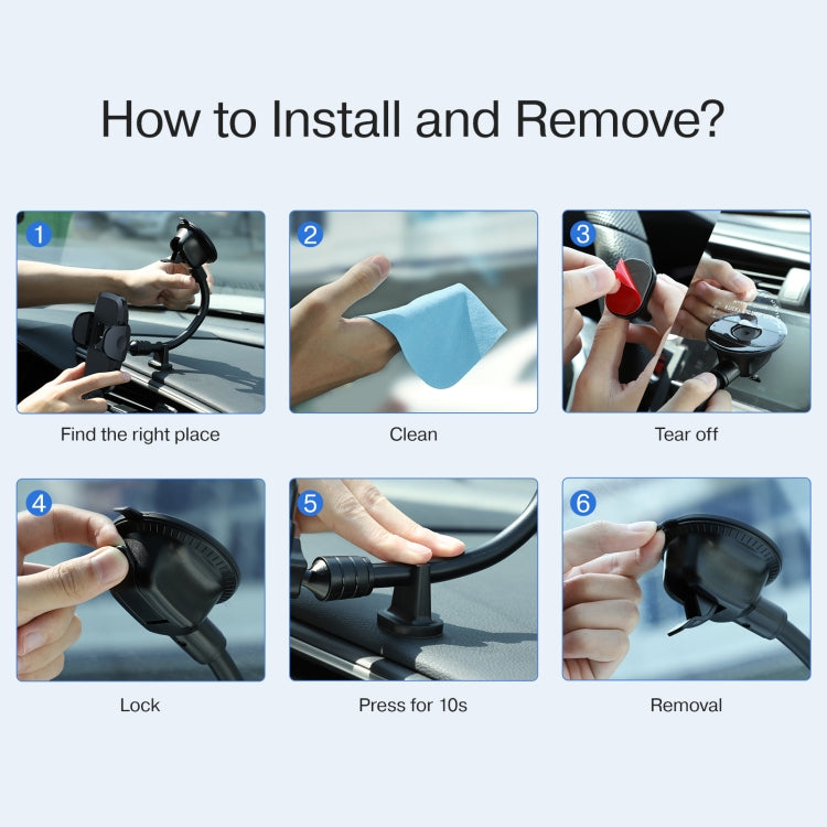Auto-Lock Car Phone Holder | One-Handed Operation, 360° Rotation, Anti-Shake | JOYROOM JR-ZS259