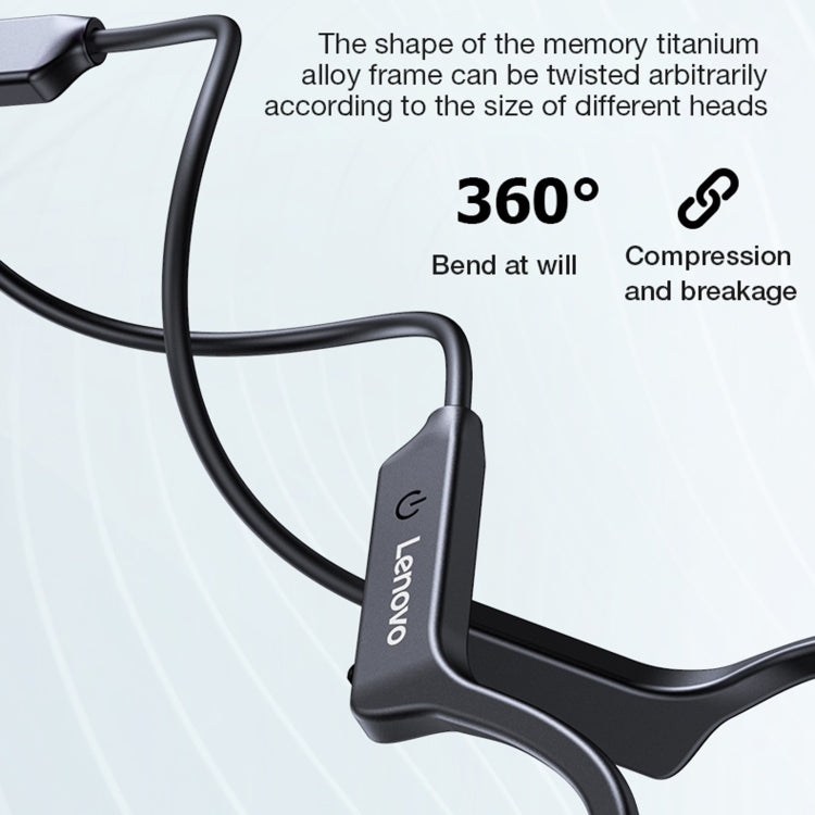 Lenovo X4 Open-Ear Bone Conduction Headphones - Bluetooth 5.0 Wireless, IP56 Waterproof, 8H Battery for Safe Running, Cycling & Workouts