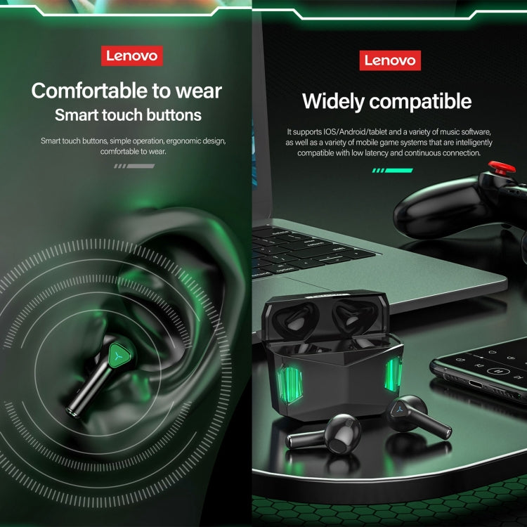 Low Latency Gaming Earbuds with RGB Lights | 60ms Mode, 15H Battery, IPX5 Waterproof | Lenovo GM5