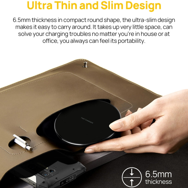 Ulefone UF005 Round Wireless Charger Pad | Qi-Certified Fast Charging with Type-C Cable