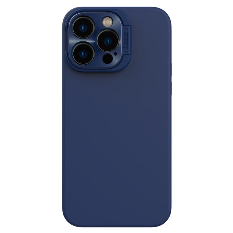 The NILLKIN Runwing case for iPhone 14 Pro Max, showing its sleek design and built-in MagSafe magnet ring for easy charging in blue colour