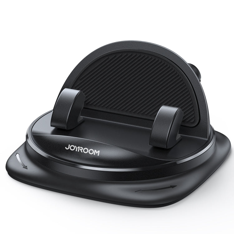 JOYROOM JR-ZS354 360-degree rotatable car phone holder mounted on a car dashboard, holding a smartphone in Black colour.