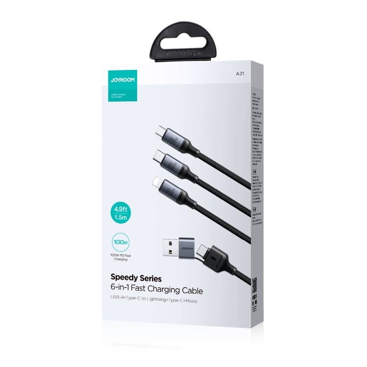 3-in-2 Universal Fast Charging Cable | USB-C, Lightning, Micro USB | with Charging Indicator | JOYROOM A21