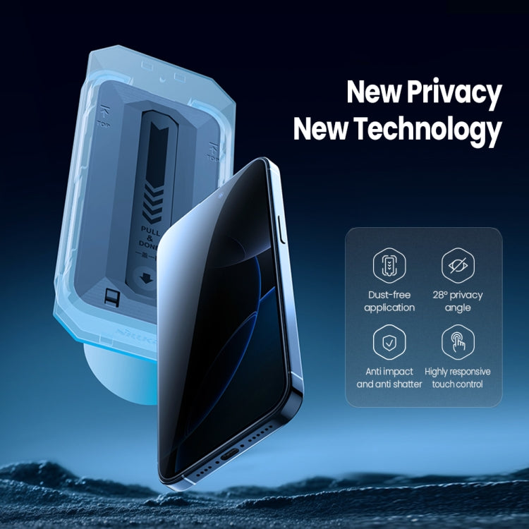 NILLKIN Guardian for iPhone 15 series and iPhone 16 series. Privacy Tempered Glass Screen Protector, 9H Hardness, Anti-Spy, Anti-Scratch, Full Coverage HD Clear