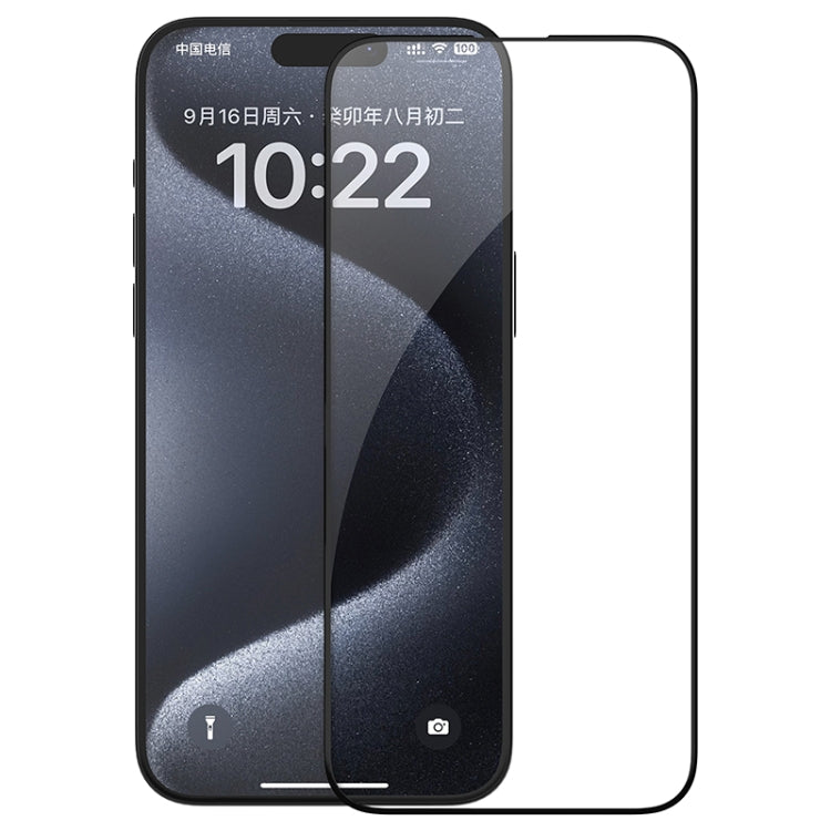 NILLKIN CP+ Max Pro Tempered Glass Screen Protector for iPhone 15 Series  on white background

