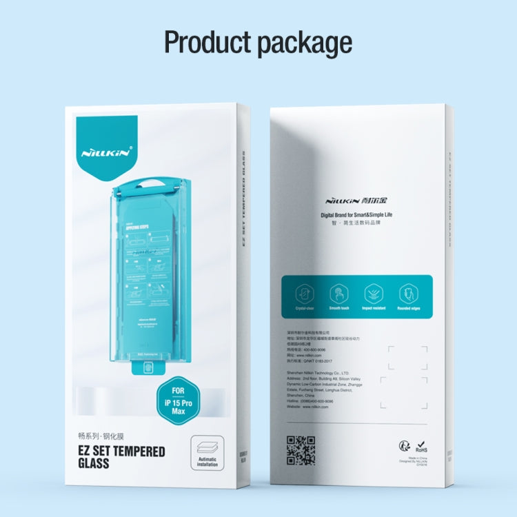 NILLKIN Chang Series Tempered Glass Screen Protector for iPhone 15/15 Plus/15 Pro max | 9H Hardness, HD Clear, Bubble-Free Installation