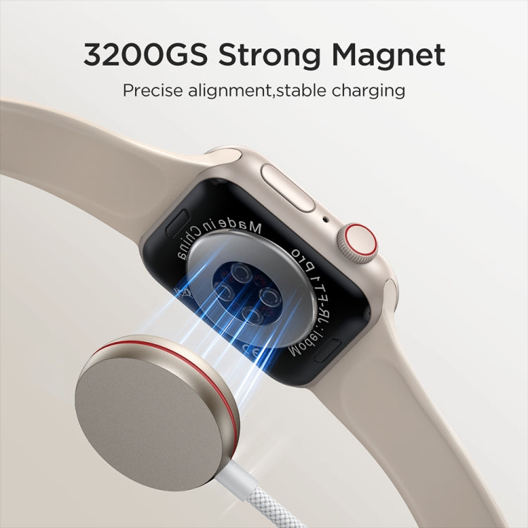2-in-1 Magnetic Apple Watch Charger & 30W USB-C Cable | 3200GS Magnet, 1.5m Nylon | Joyroom S-IW012