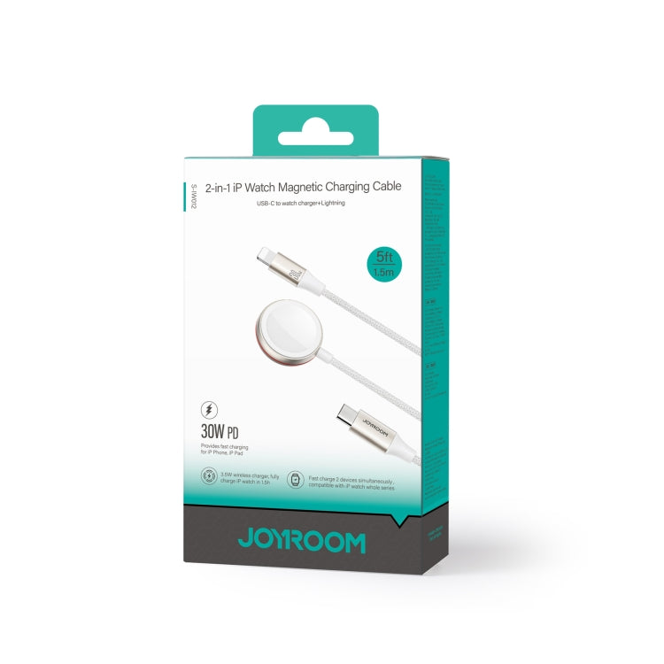 2-in-1 Magnetic Apple Watch Charger & 30W USB-C Cable | 3200GS Magnet, 1.5m Nylon | Joyroom S-IW012