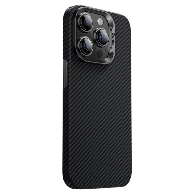 ArmorAir Case for iPhone 16 Pro Max made with Kevlar 600D aramid fibre and aluminium alloy frame in black colour.