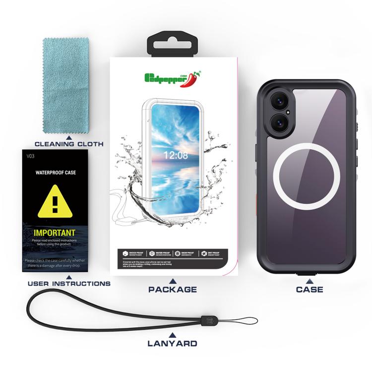 RedPepper Transparent Dot Phone Case [IP68 Waterproof] | Triple-Proof MagSafe Compatible Cover
