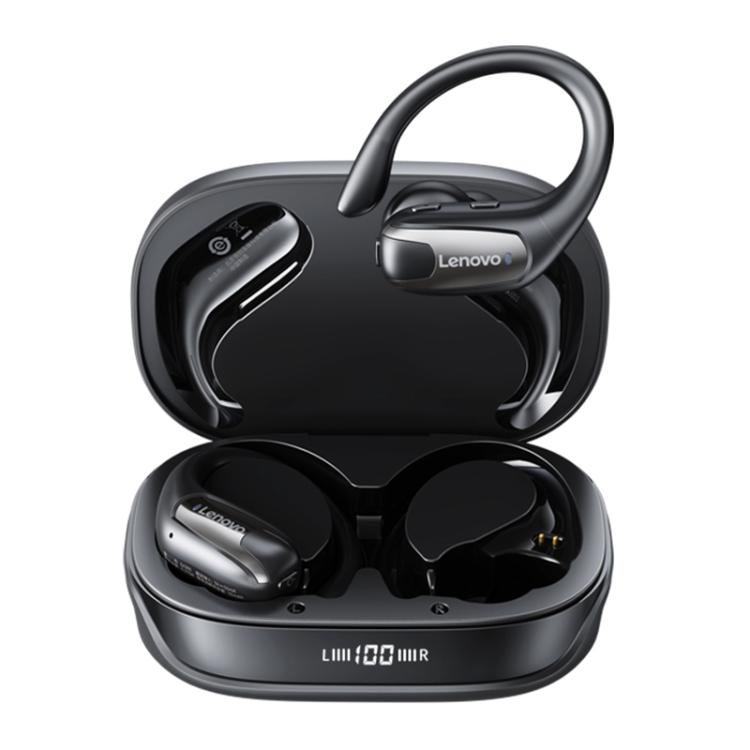 Lenovo EA305 wireless earbuds with digital display charging case, black edition