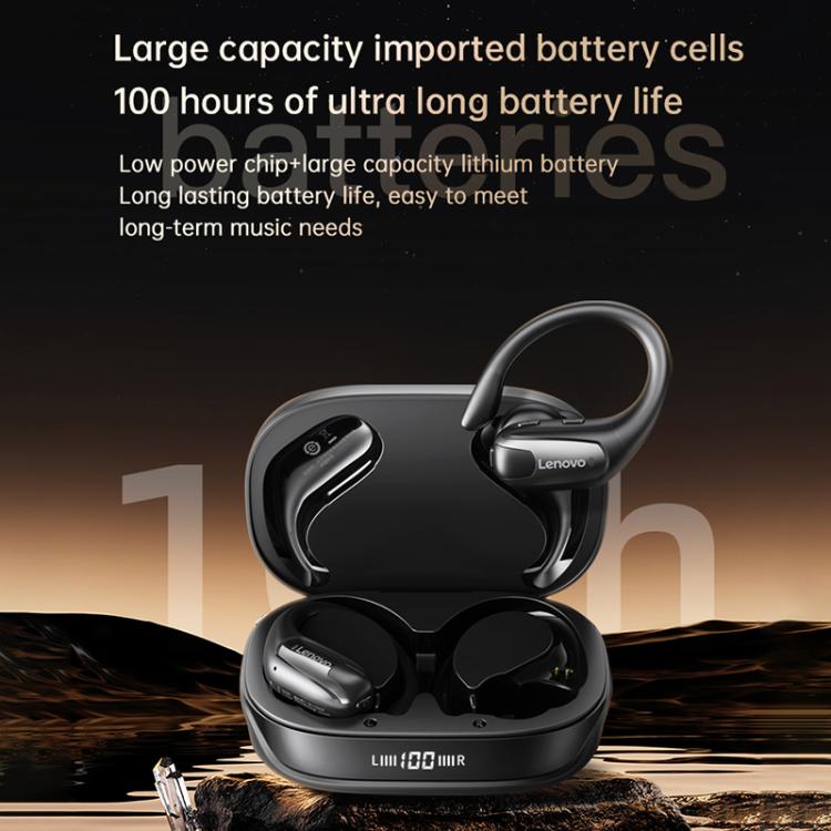 Wireless Earbuds with Digital Display & Ear-Hook | 30H Playtime, IPX5, Bluetooth 5.4 | Lenovo EA305
