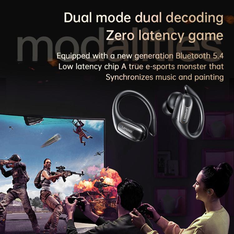 Wireless Earbuds with Digital Display & Ear-Hook | 30H Playtime, IPX5, Bluetooth 5.4 | Lenovo EA305