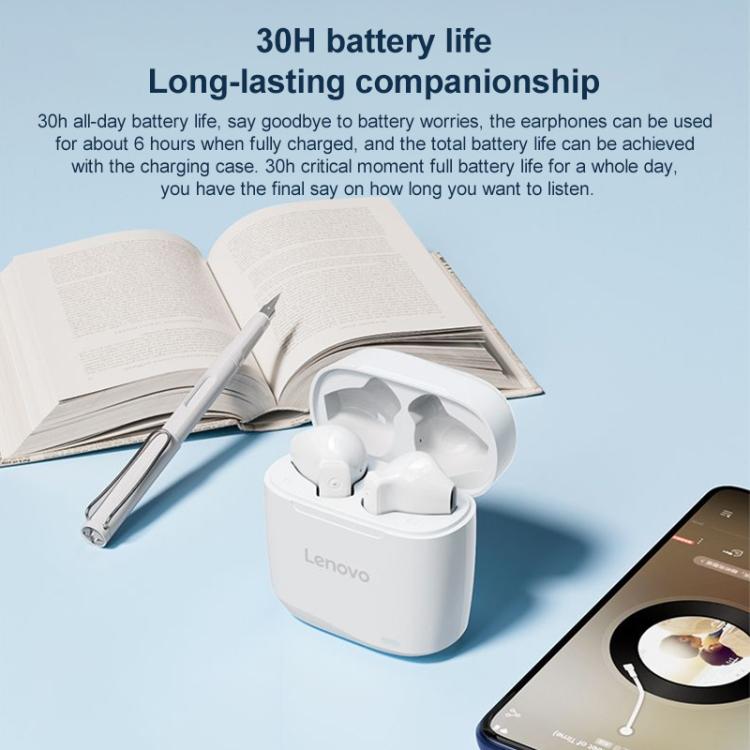 Wireless Earbuds for Work & Commute | 24H Playtime, Touch Control, Bluetooth 5.3 | Lenovo TC3302