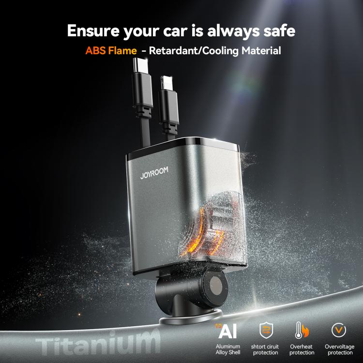 4-in-1 Retractable Car Charger | 30W PD/QC Fast Charge for 4 Devices Simultaneously | 80cm Cable | JOYROOM CCL05