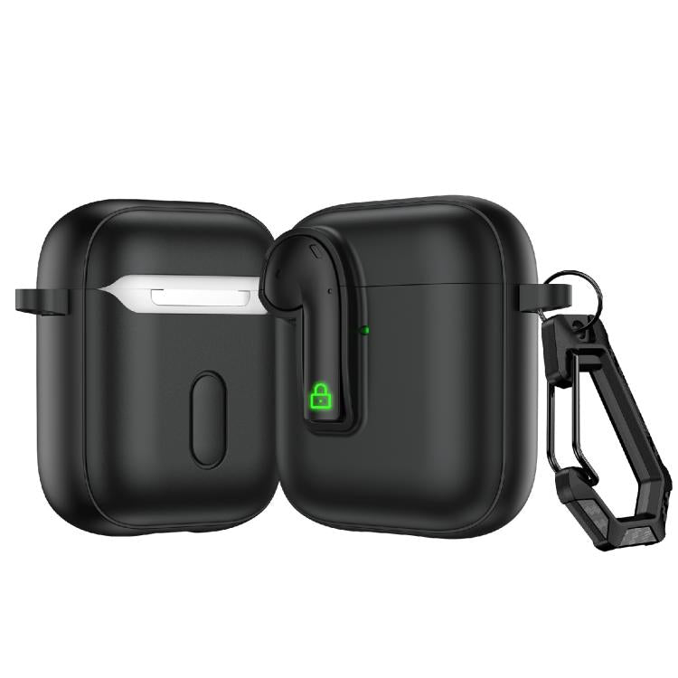 Voltique Hub ColorLock protective case for Air Pods 2 in vibrant blue, showing front and back views