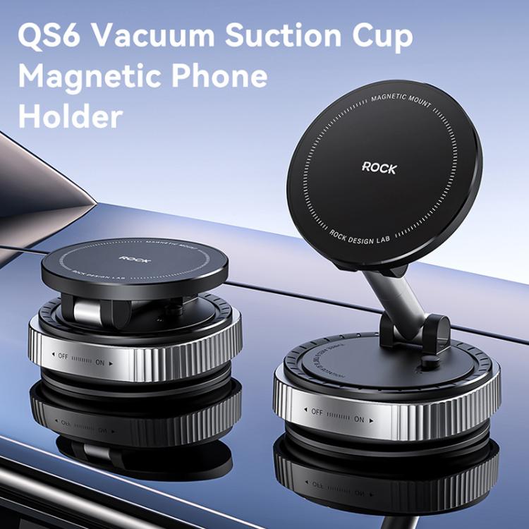 Magnetic Car Phone Holder with Suction Base | 360° Rotation, 3-Axis Adjustment | ROCK Q16