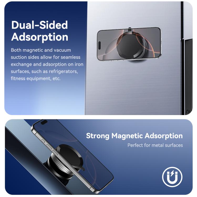 Magnetic Car Phone Holder with Suction Base | 360° Rotation, 3-Axis Adjustment | ROCK Q16
