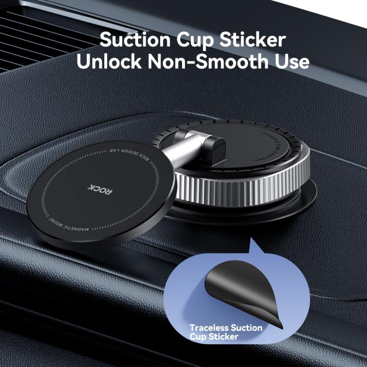 Magnetic Car Phone Holder with Suction Base | 360° Rotation, 3-Axis Adjustment | ROCK Q16