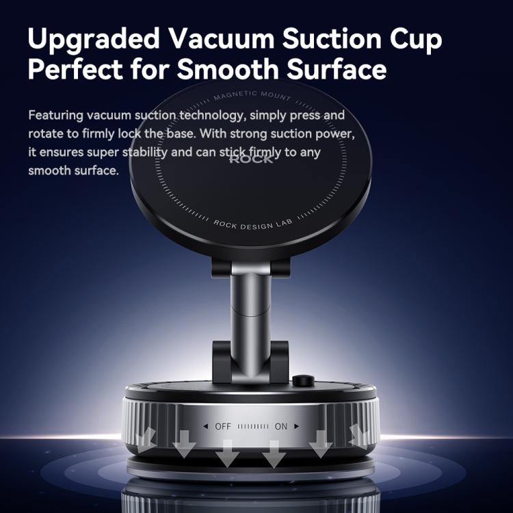 Magnetic Car Phone Holder with Suction Base | 360° Rotation, 3-Axis Adjustment | ROCK Q16