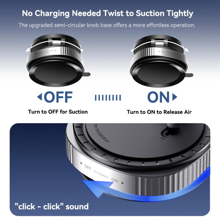 Magnetic Car Phone Holder with Suction Base | 360° Rotation, 3-Axis Adjustment | ROCK Q16