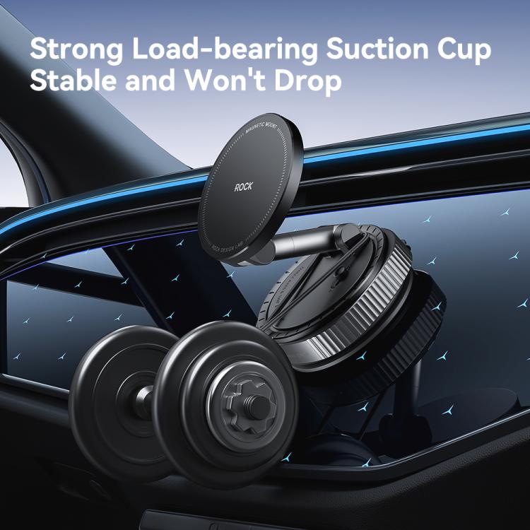 Magnetic Car Phone Holder with Suction Base | 360° Rotation, 3-Axis Adjustment | ROCK Q16