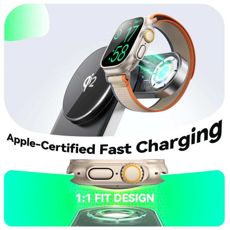 Qi2 Magnetic 3-in-1 Wireless Charging Stand | 15W Fast Charging for iPhone, Apple Watch, AirPods | Foldable Travel Design