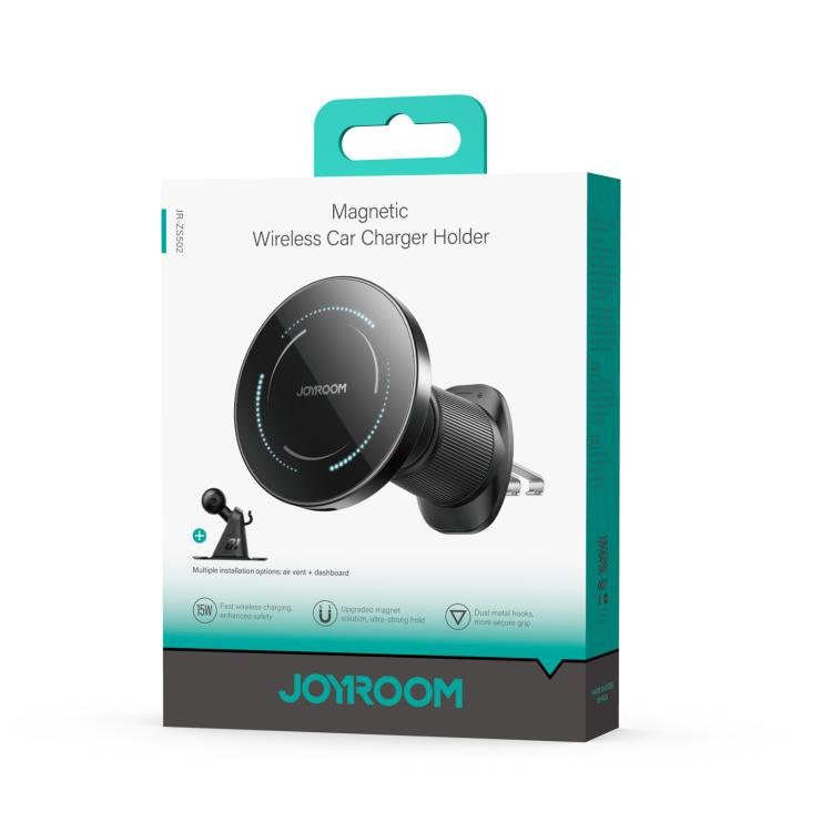 JOYROOM 15W Fast Wireless Car Charger Holder | Strong Magnet for iPhone 12-15 Series, Air Vent & Dashboard Mount