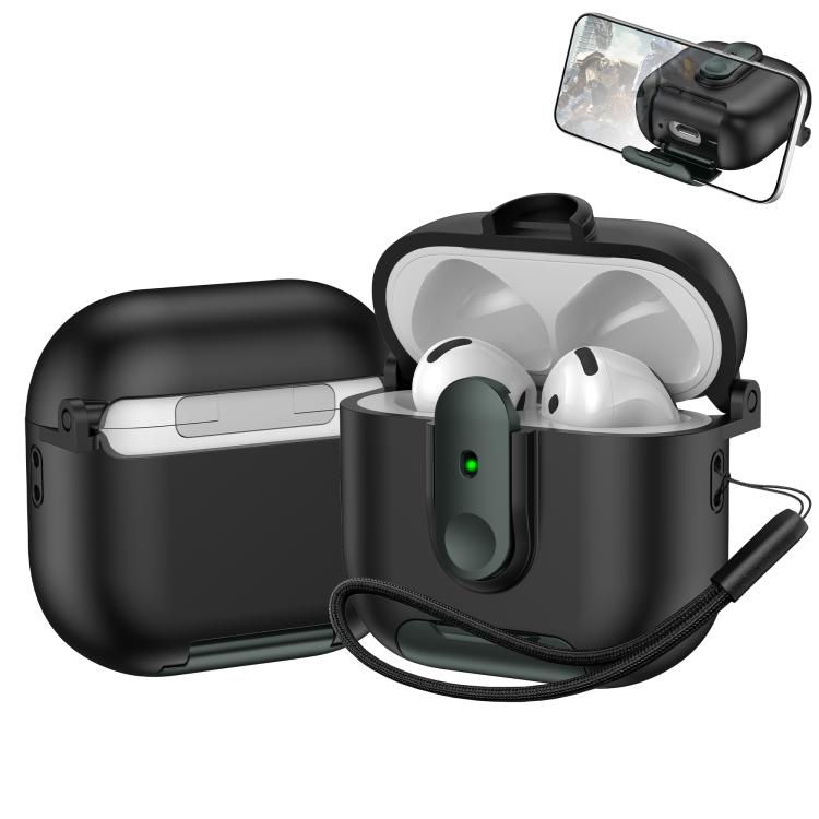 Voltique Hub ProShield protective case for Air Pods 4th Gen in matte black, with precise cut-outs for charging and buttons
