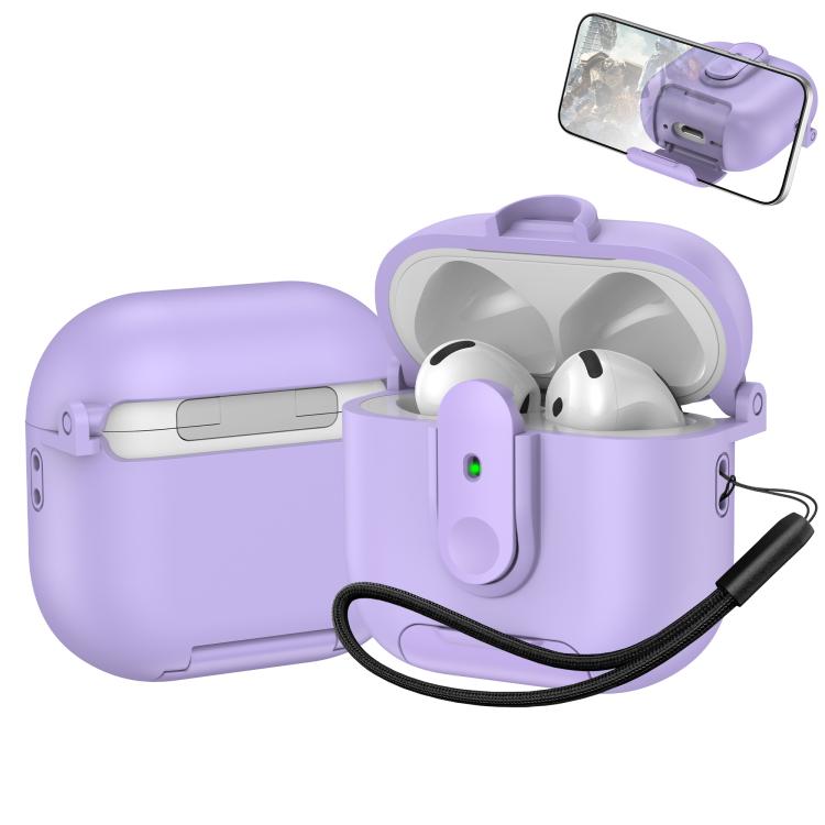 Voltique Hub ProShield protective case for Air Pods  4th Gen in purple , with precise cut-outs for charging and buttons