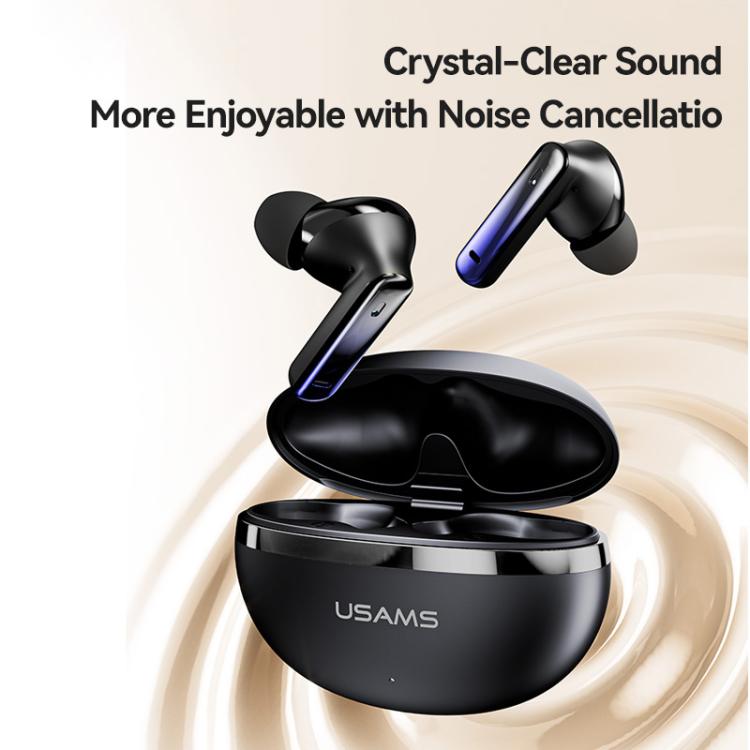 ANC Wireless Earbuds with Active Noise Cancellation | 16H Playtime, Bluetooth 5.3, 3D Stereo Sound | USAMS Echo E02