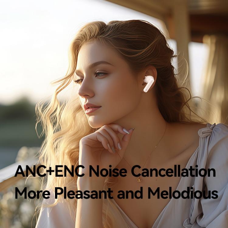 ANC Wireless Earbuds with Active Noise Cancellation | 16H Playtime, Bluetooth 5.3, 3D Stereo Sound | USAMS Echo E02