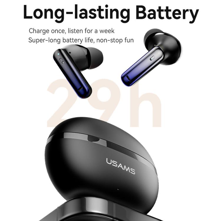 ANC Wireless Earbuds with Active Noise Cancellation | 16H Playtime, Bluetooth 5.3, 3D Stereo Sound | USAMS Echo E02