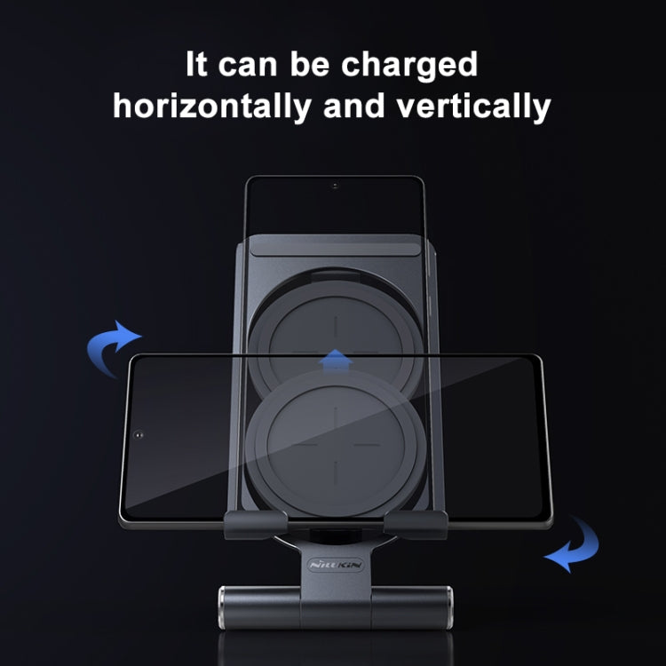 NILLKIN 2-in-1 PowerHold Mini Wireless Charger Stand | Foldable & Detachable Holder for iPhone & Android