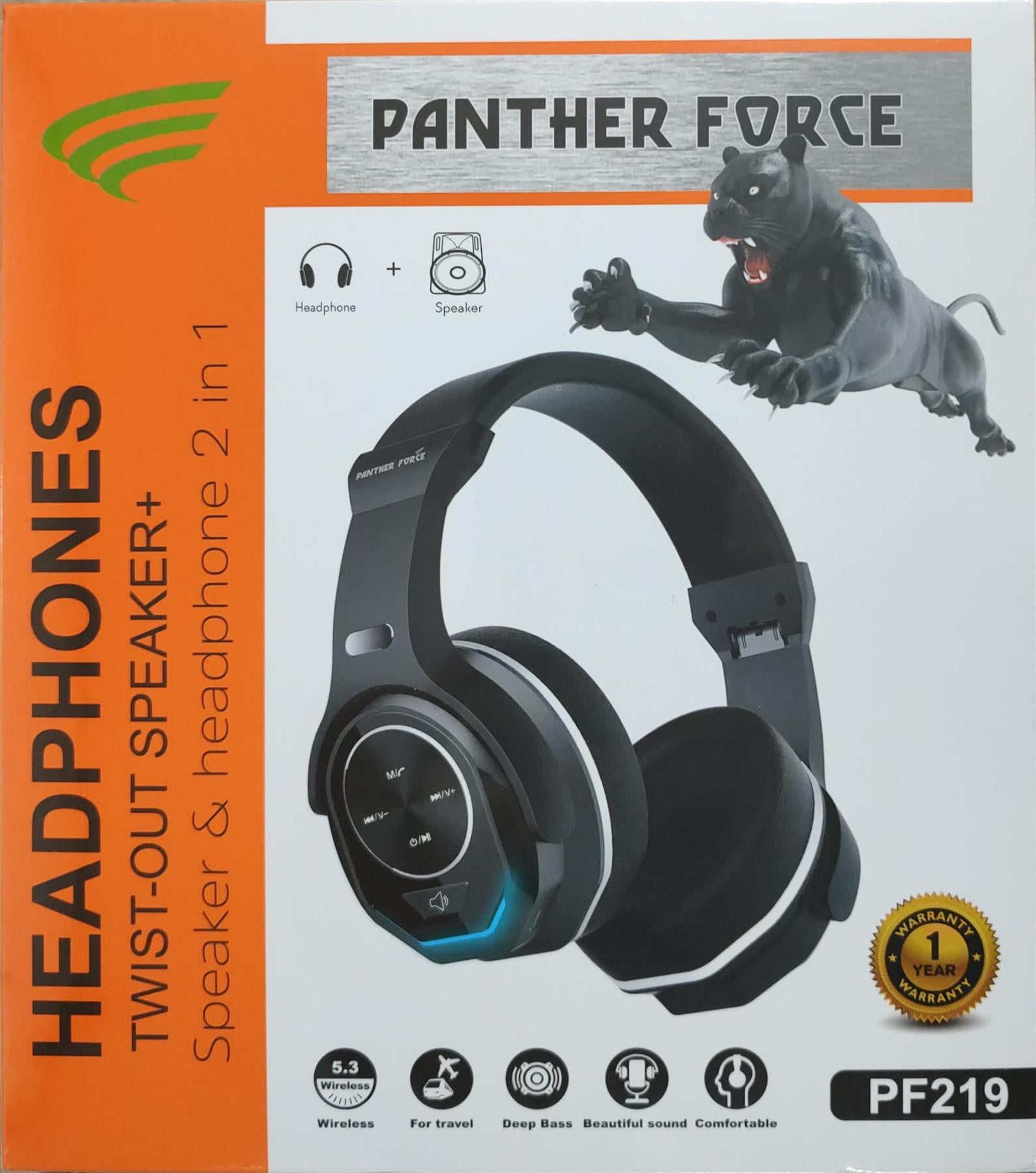 Panther Force Wireless Headphone + Speaker 2-in-1 | Convertible Design | 10H Playtime | Fast 2-5 Day UK Delivery