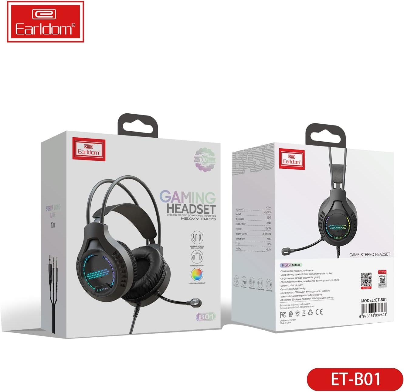 Earldom Wired Gaming Headset - On-Ear, Lightweight | For Gaming, Music &amp; Streaming| Fast 2-5 Day UK Delivery