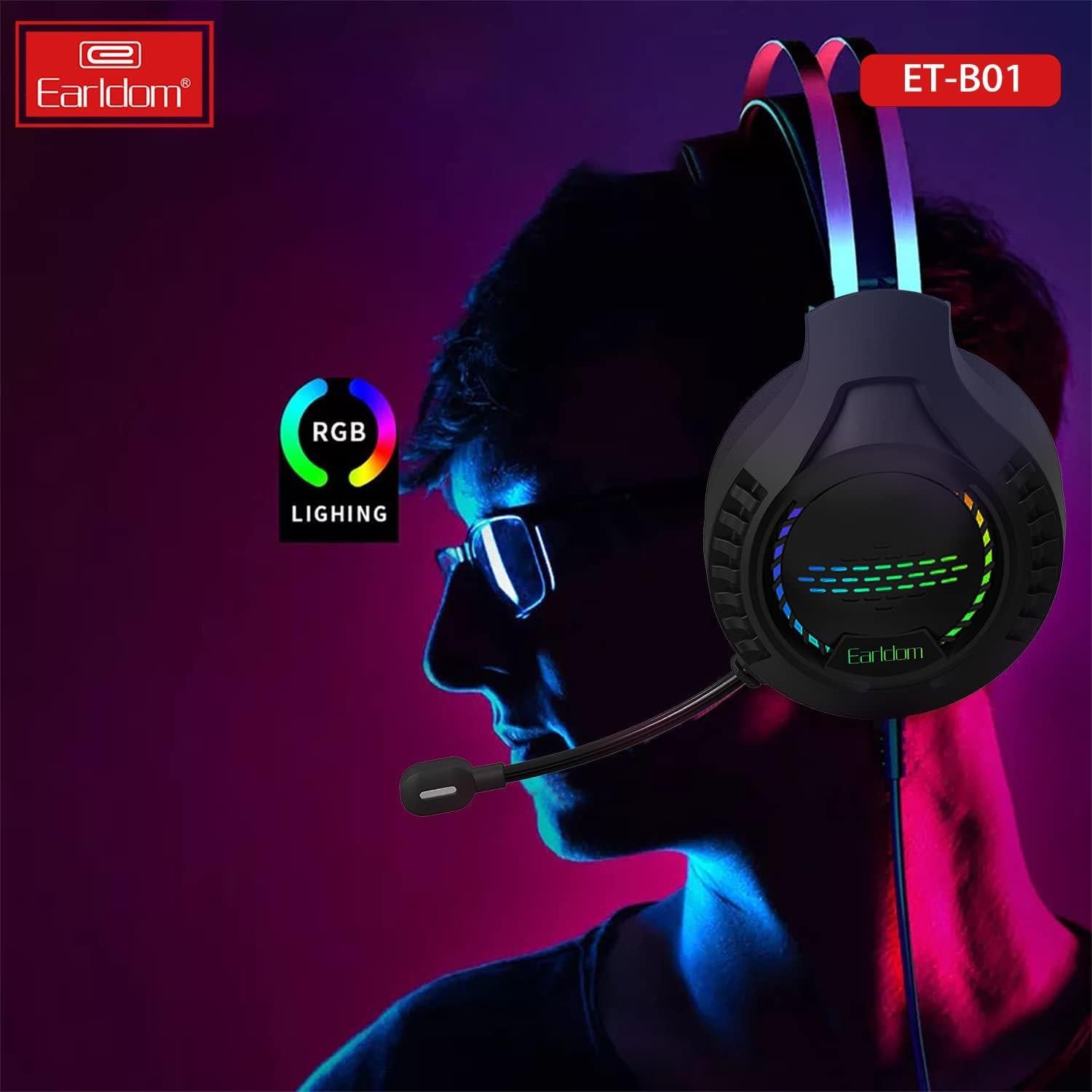 Earldom Wired Gaming Headset - On-Ear, Lightweight | For Gaming, Music &amp; Streaming| Fast 2-5 Day UK Delivery