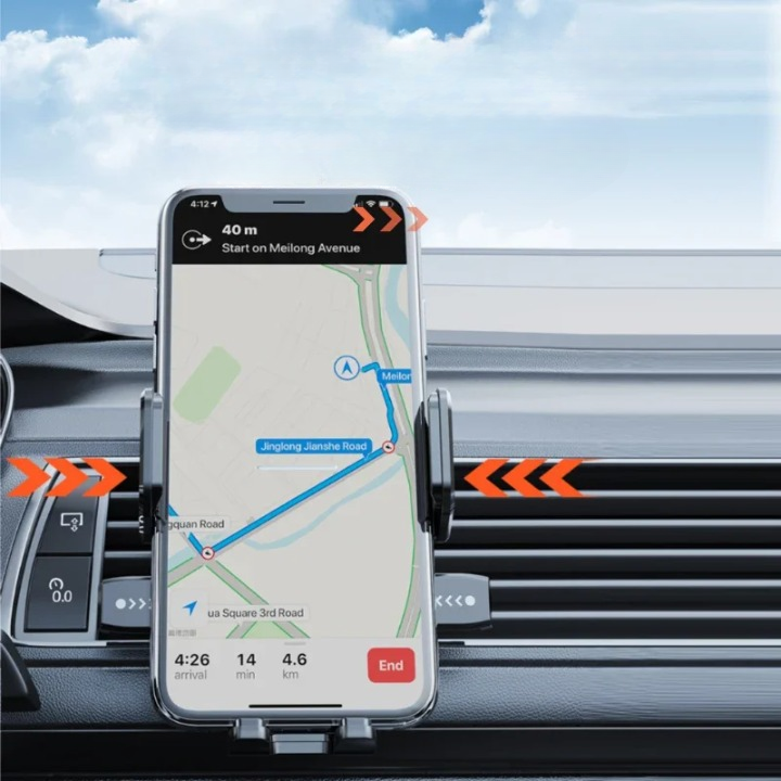 SEAMETAL Universal Dashboard Phone Holder - 360° Rotatable Mount for All Phones 3-7", One-Touch Release, No-Slip Grip