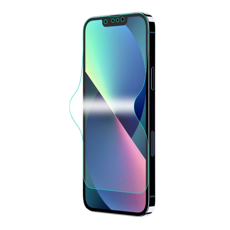 ENKAY HealGuard self-repairing hydrogel screen protector for iPhone 13 and 13 Pro, featuring automatic scratch removal and explosion-proof protection.