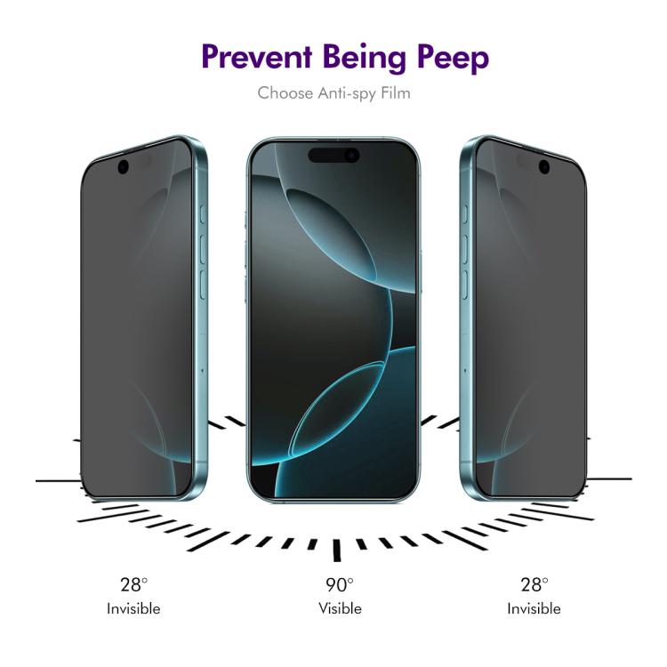 ENKAY for iPhone 17 Pro Max Privacy Screen Protector - 28° Anti-Spy Tempered Glass