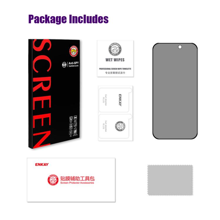 ENKAY for iPhone 17 Pro Max Privacy Screen Protector - 28° Anti-Spy Tempered Glass
