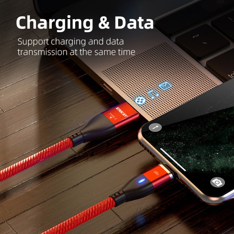 Magnetic Charging Cable 6-in-1 for iPhone , ENKAY [2M] Universal USB Cord with Lightning USB-C Micro Adapter